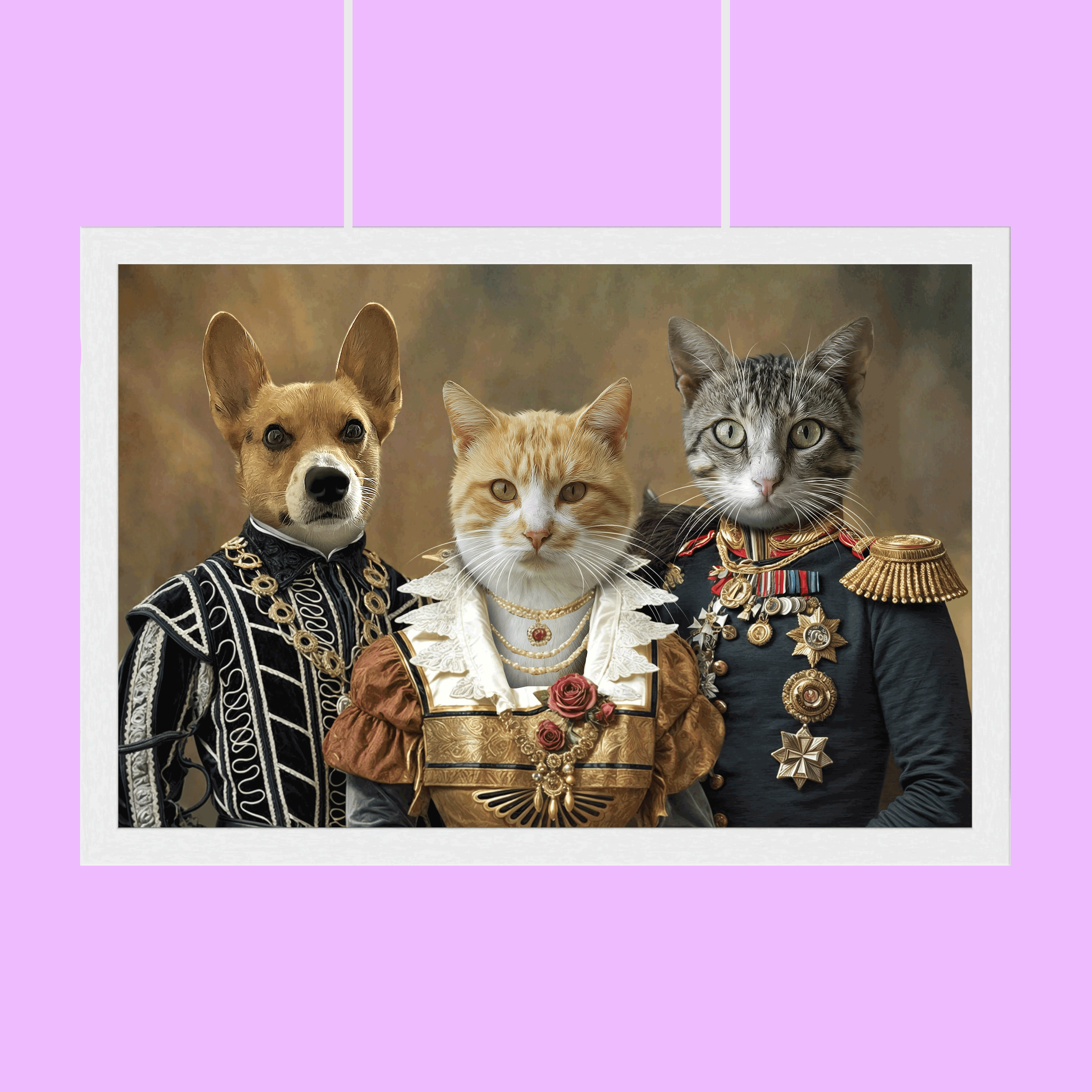 Royal Trio – Noble Multi-Pet Portrait